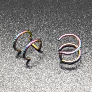 Double Ear Cuff - Rainbow. No Piercing